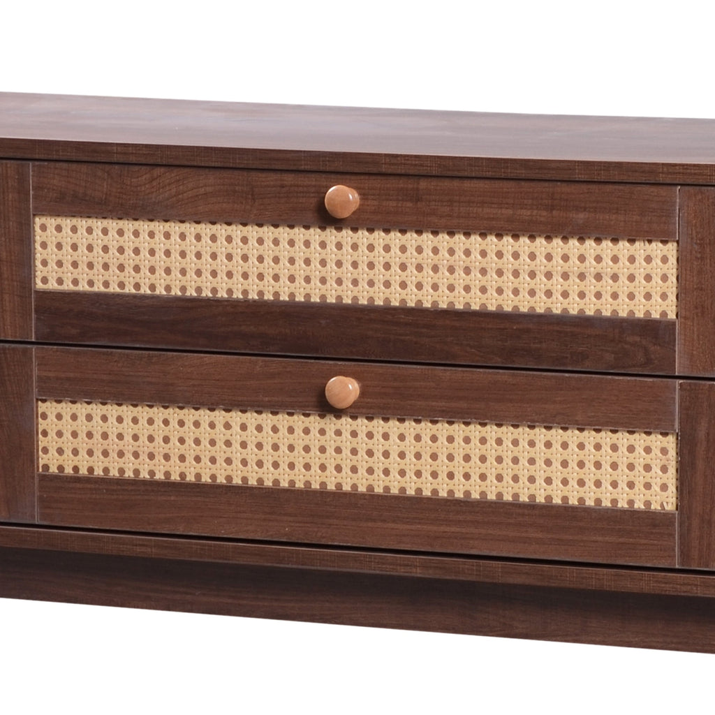 Modern Farmhouse Rattan TV Stand