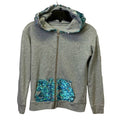Justice Girls Size 10 Sequin Pocket Kitten Ears Full ZIp Cotton Blend Hoodie