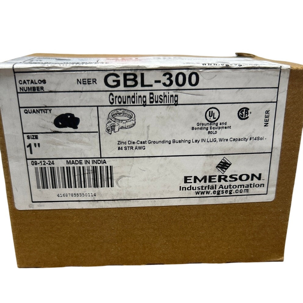 New In Box 10 Emerson 1" Zinc Die Cast Grounding Bushing Lay In Lugs GBL-300