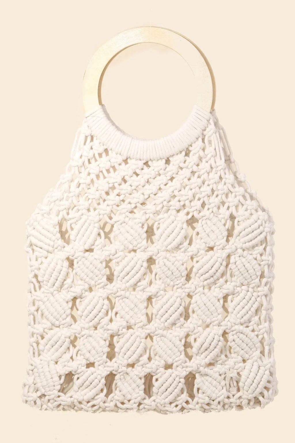 Fame Boho Braided Wooden Top Handle Bag