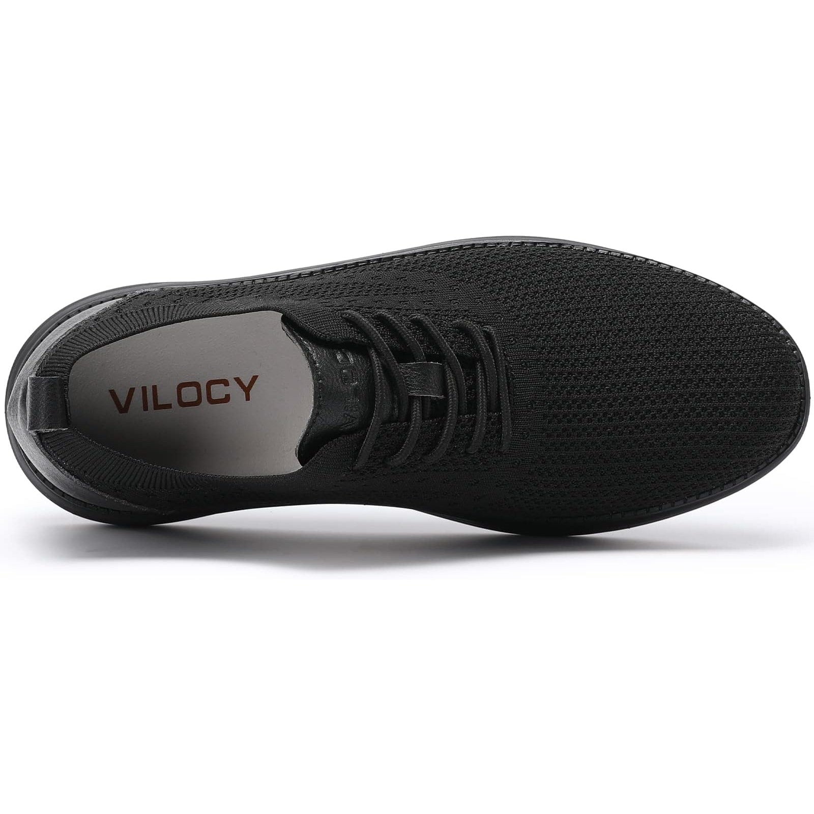 Vilocy Mens Size 10 Black Fabric Lace Up Casual Sneaker Oxford Comfort Shoes