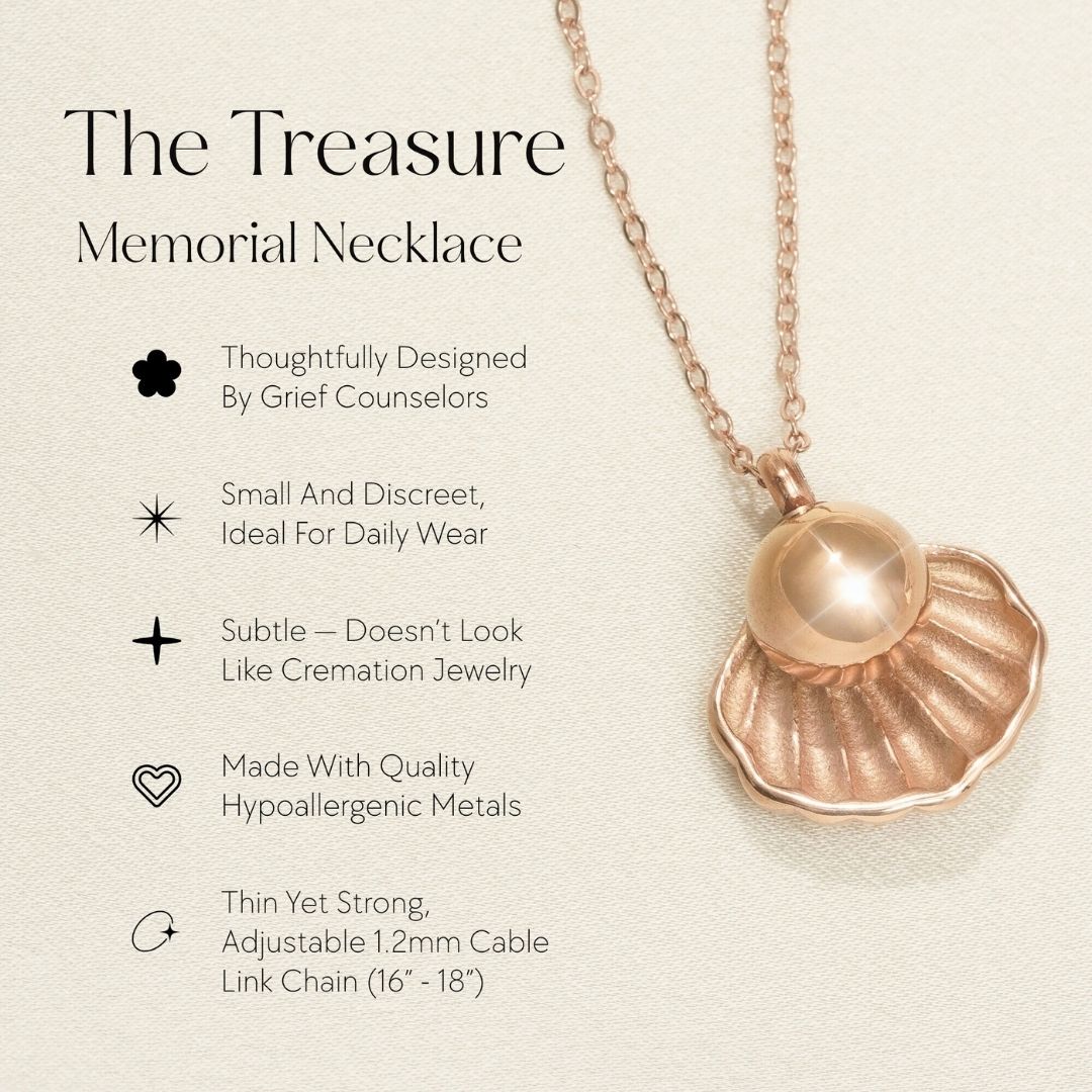 Treasure - Cremation Necklace for Dog & Pet Ashes - Rose Gold
