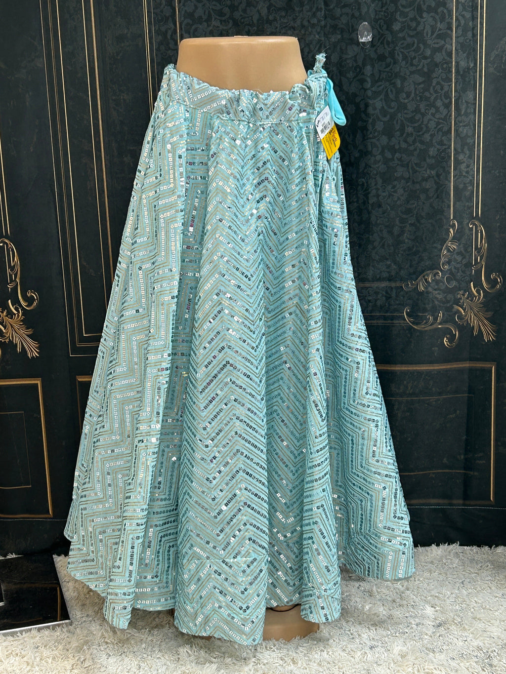 Sequin Lehenga | light blue
