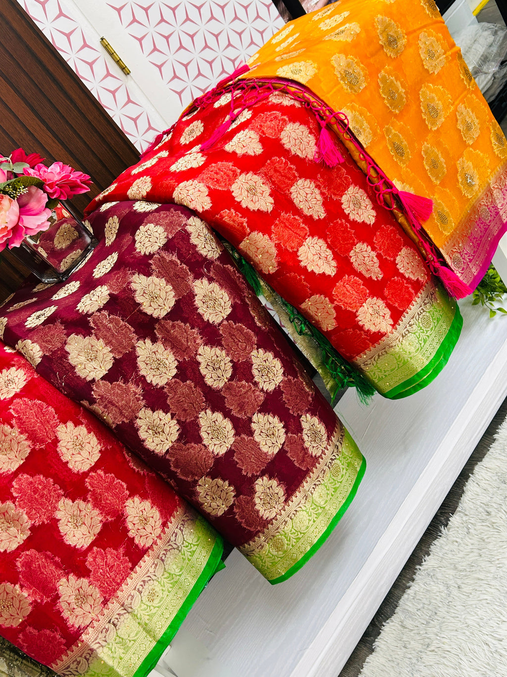 Tissue organza sarees