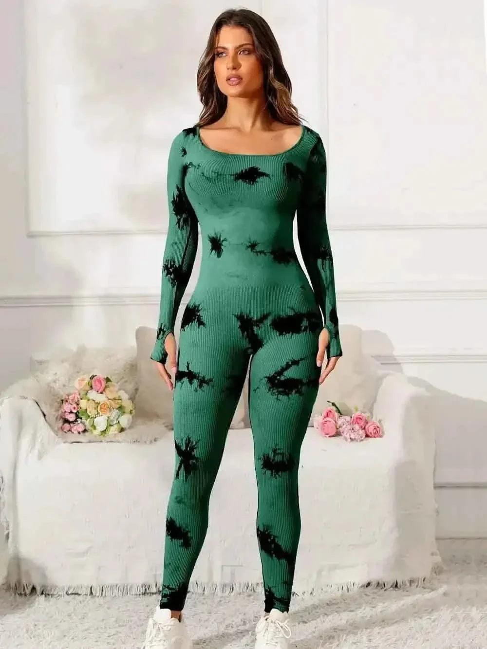 Scoop Neck Long Sleeve : Active Jumpsuit