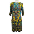 Dress Barn Womens 10 PolySpandex 3/4 Sleeve Patterned Knee Length Dress
