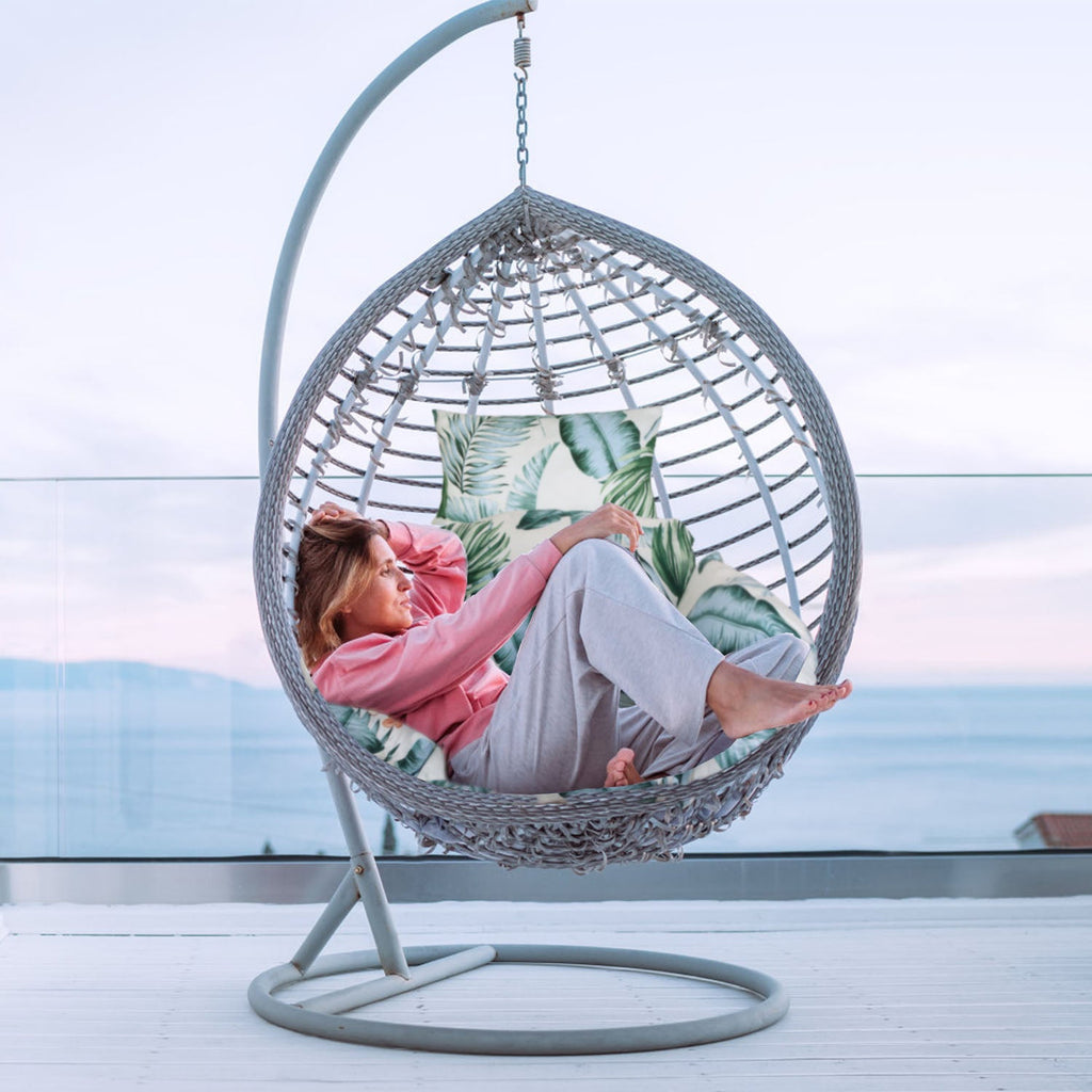 Egg Chair Cushion Hanging Basket Seat Cushion Thicken Soft Egg Swing Chair Pad Hanging Egg Chair Cushion with Headrest
