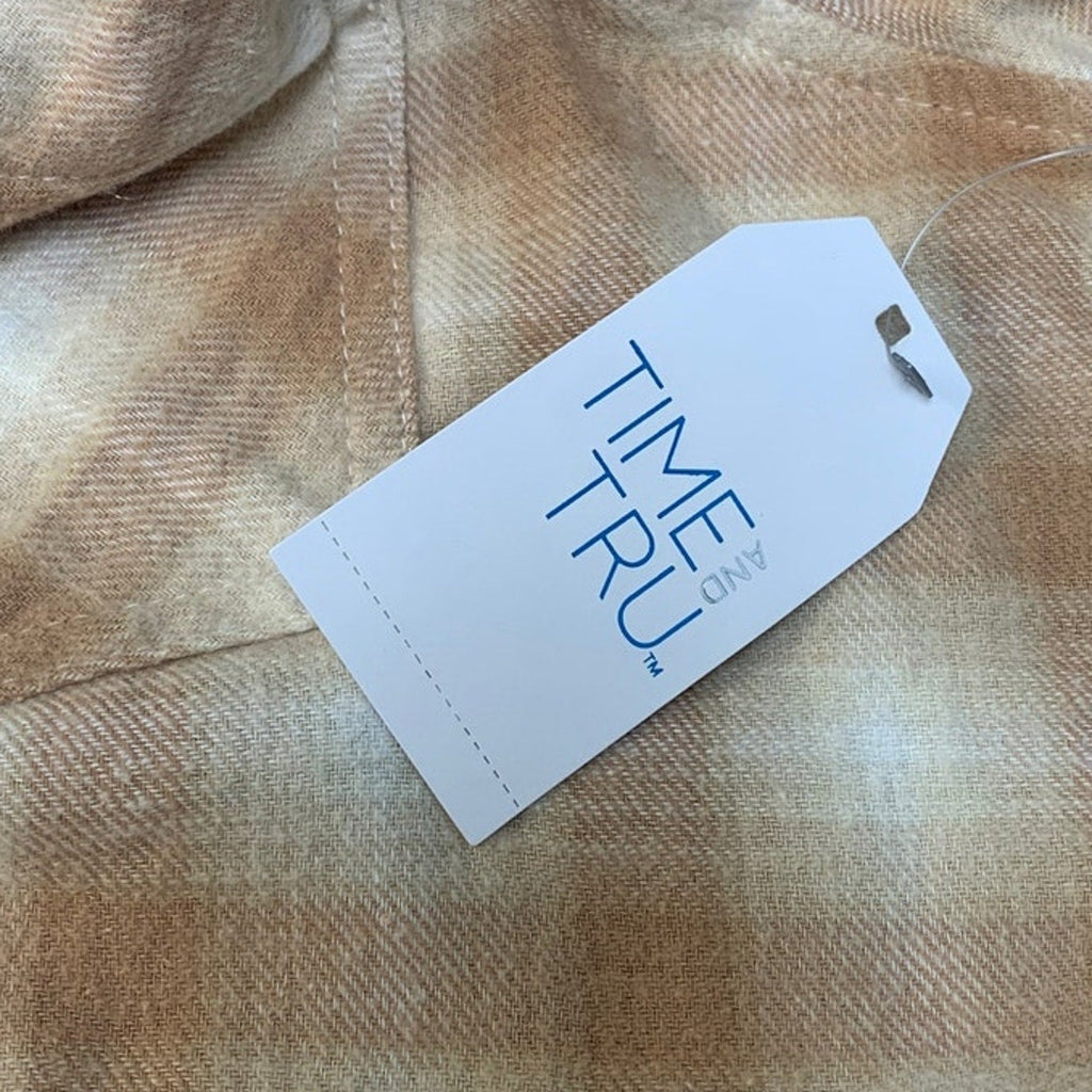 New Hand Printed Womens Small In My Rodeo Era Long Sleeve Plaid Flannel Hoodie