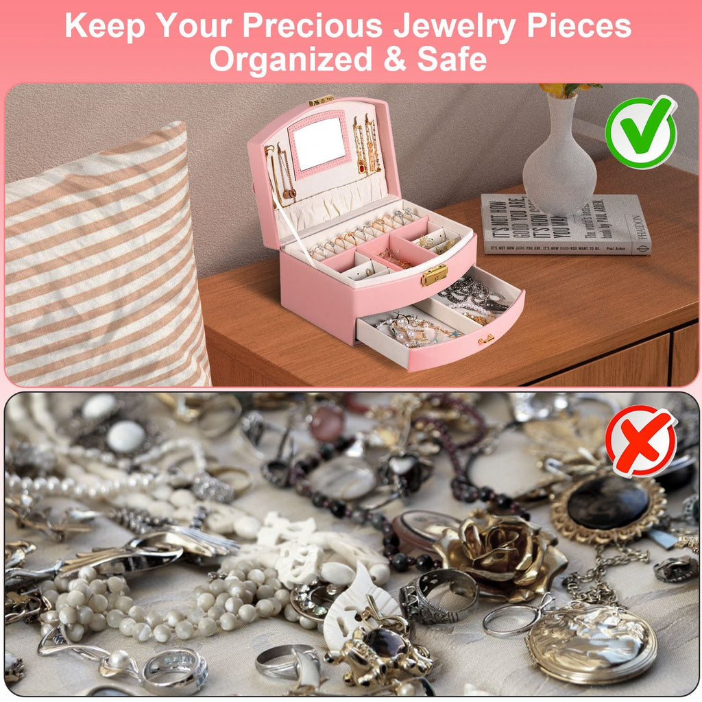 2-Layer Jewelry Box for Women Girls