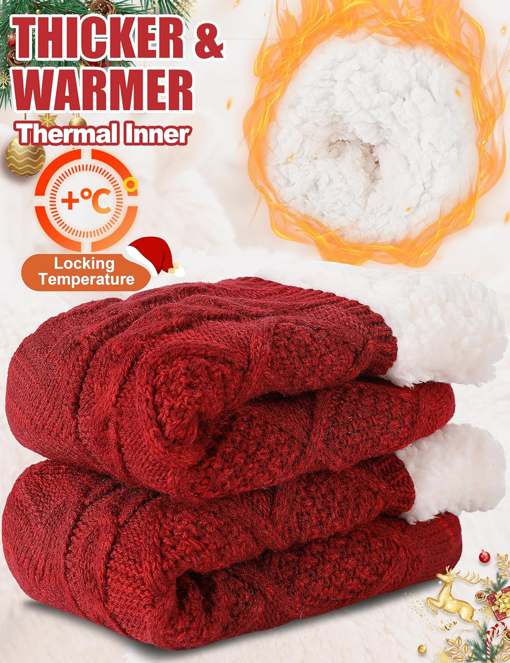 Slipper Fuzzy Socks for Women Fluffy Cozy Cabin Winter Warm Soft Fleece Comfy Thick Socks with Grips