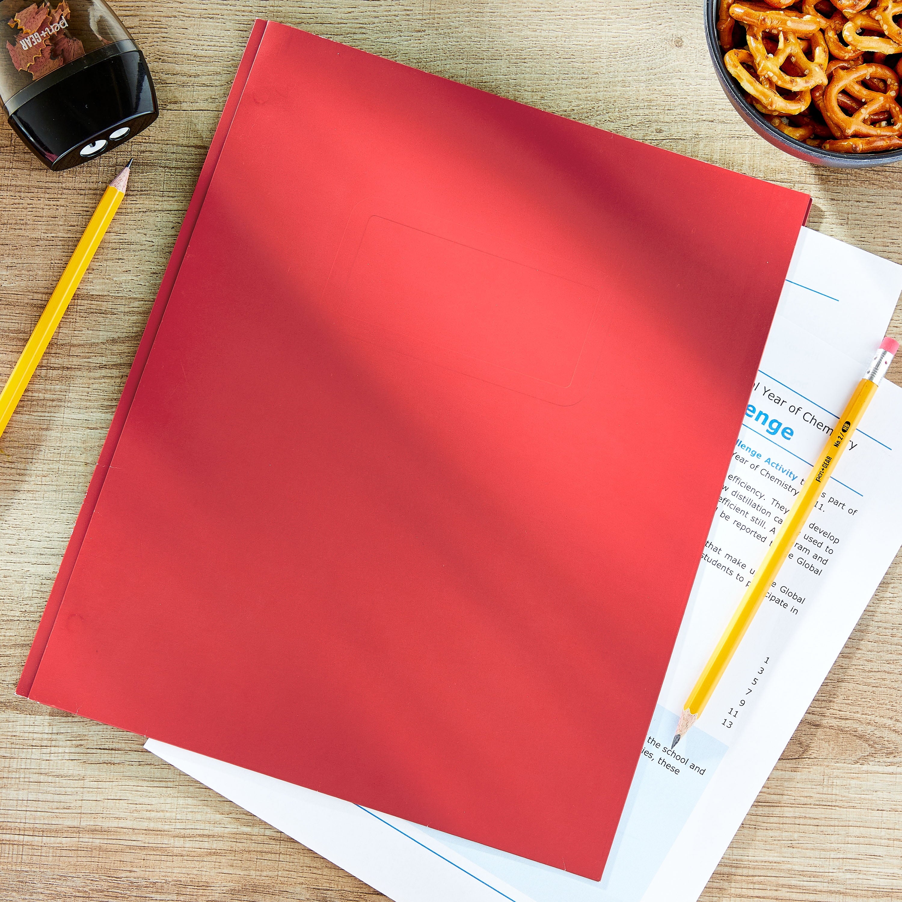 (10 Pack)  3-Prong Paper Folder, Solid Red Color, Letter Size