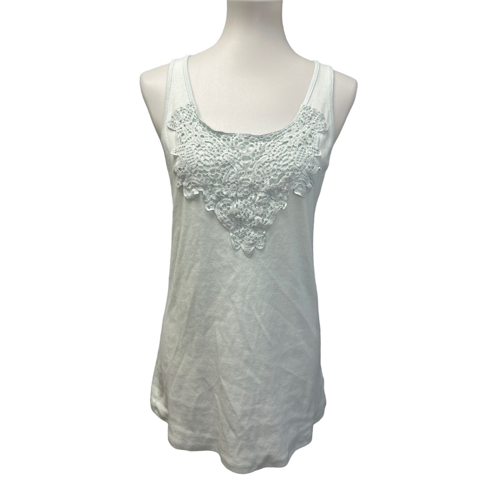 2 Lane Bryant Womens 14/16 Lace Front Sleeveless Stretch Cotton Tank Tops