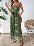 Stylish Printed Wide : Leg Tube Jumpsuit