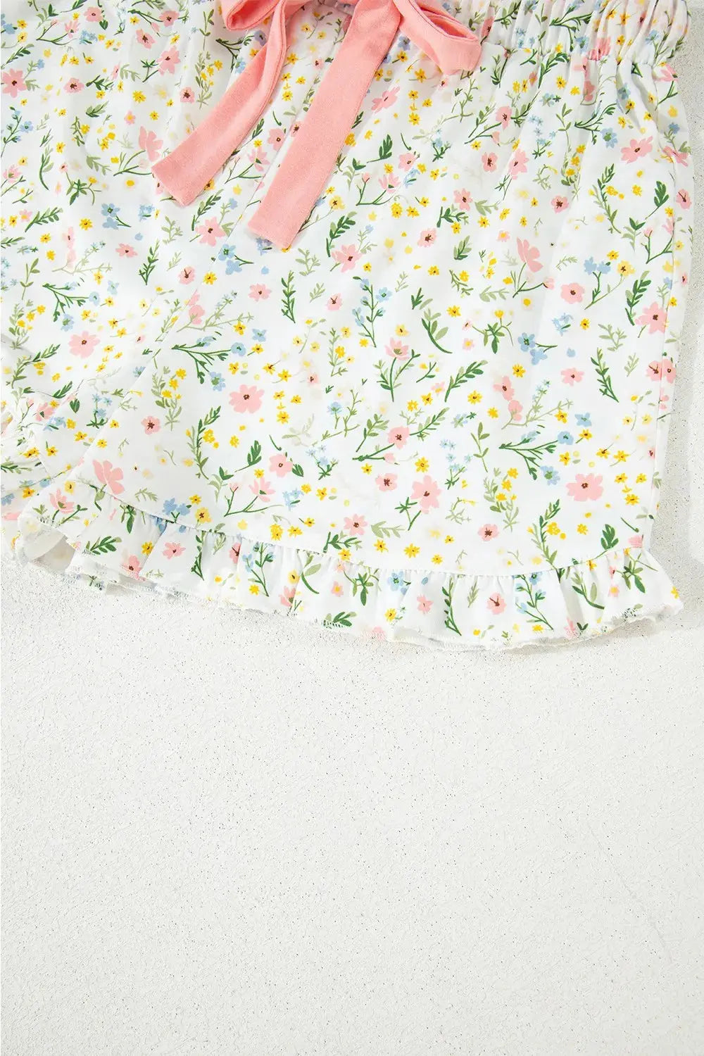 Cherry Bow Print Button Up Womens Loungewear Set