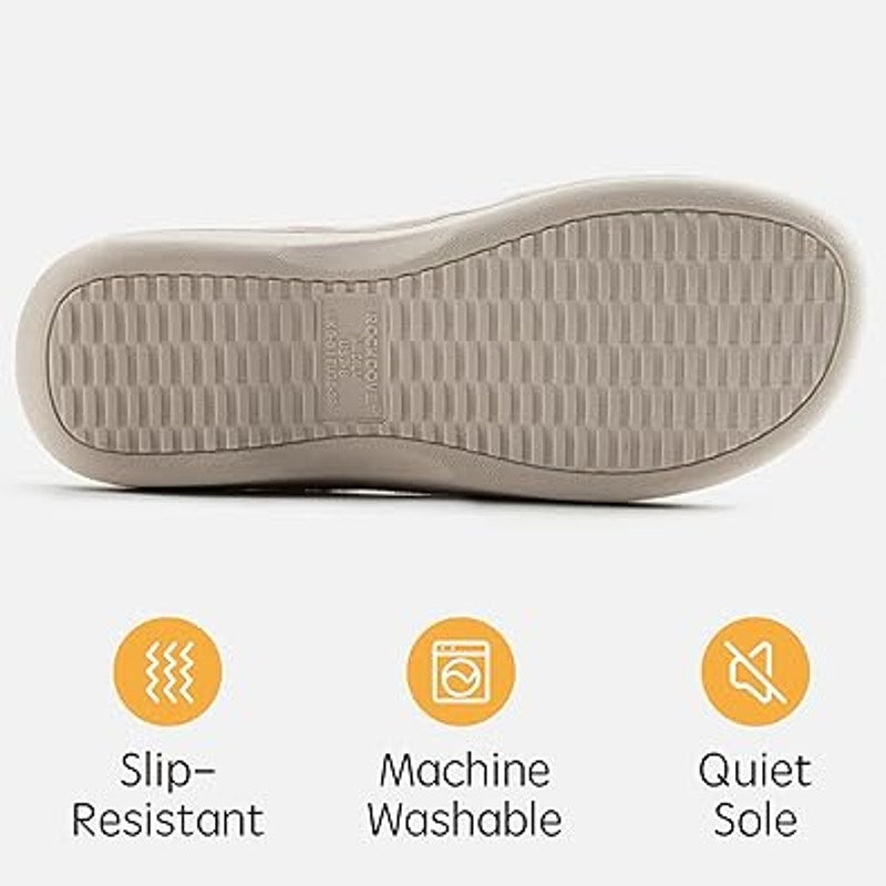 RockDove Womens Size 9/10 Tan Adjustable Hook Loop Memory Foam Slide Slippers