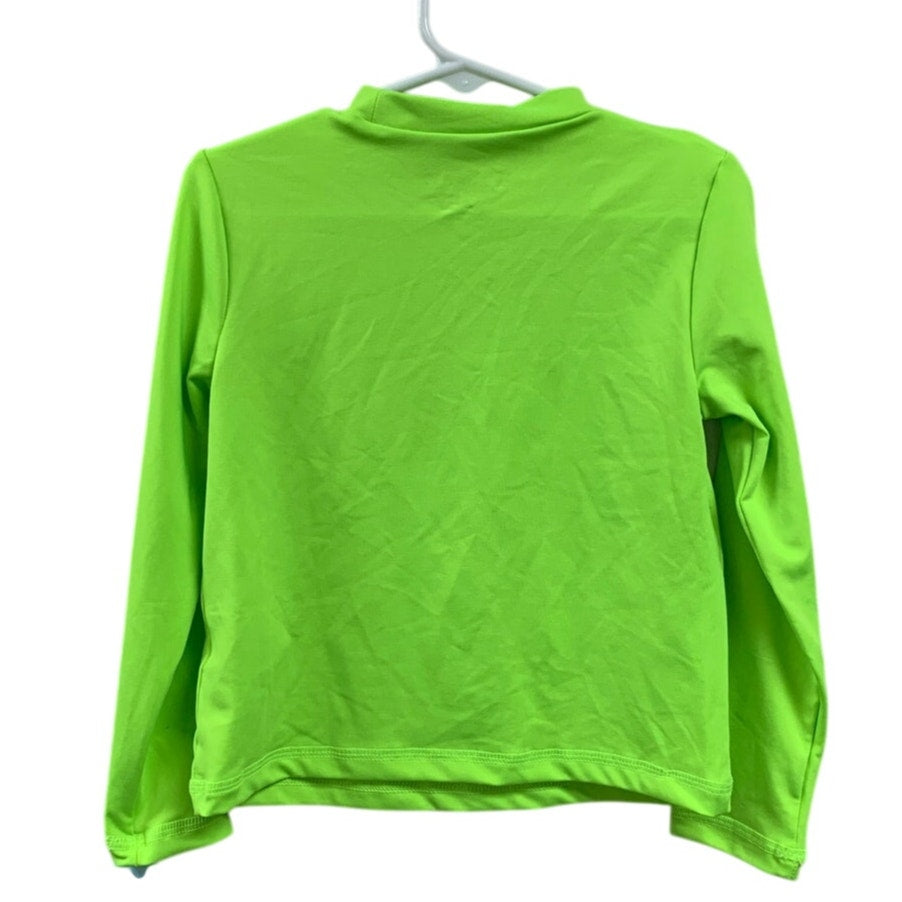 New Cat & Jack Boys XS (4/5) Long Sleeve Neon Green UPF 50+ Swim Swimming Shirt