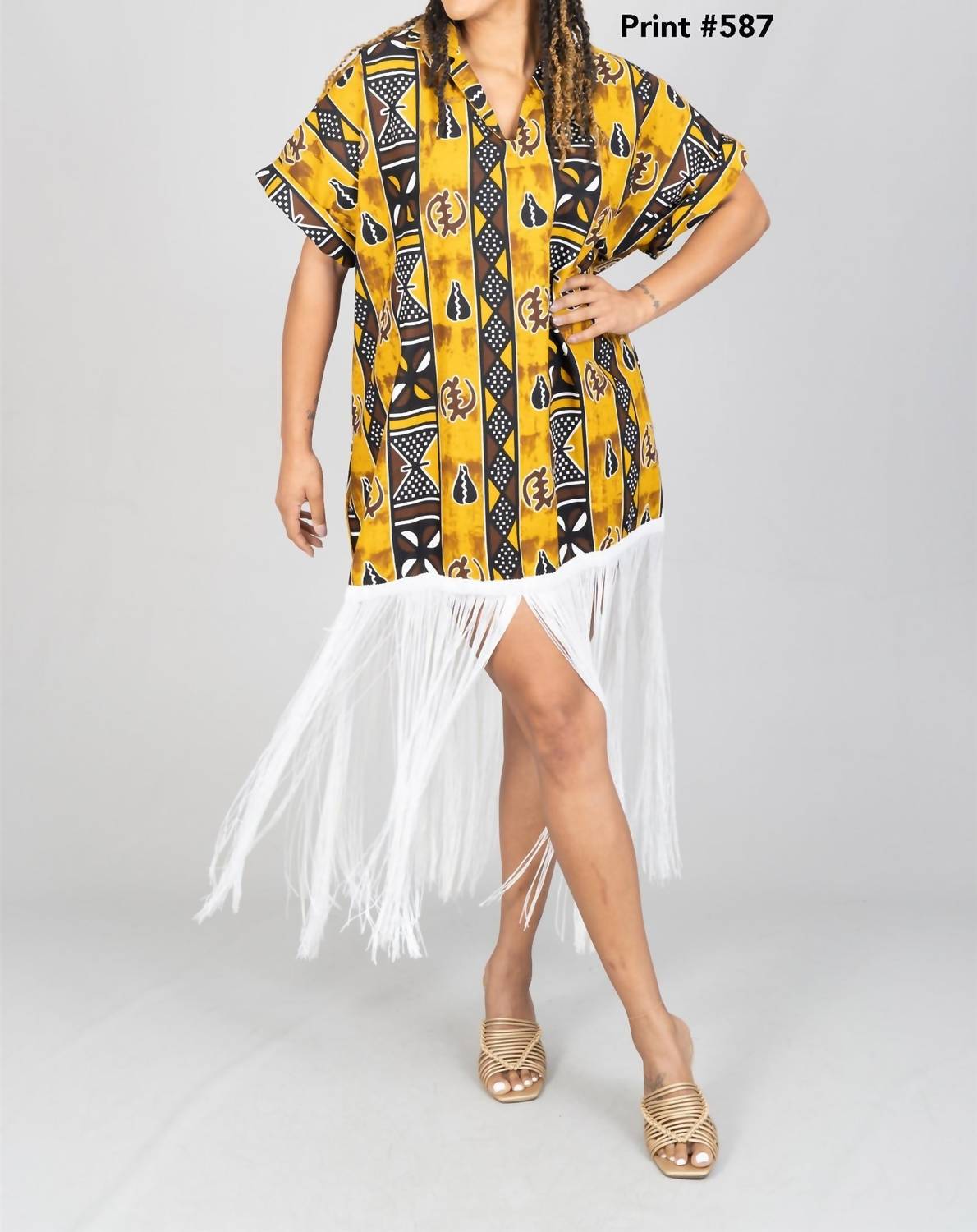 Vivid Tribe Fringe Trim Top