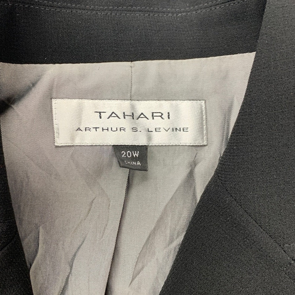 Tahari Arther S Levine Womens 20 Black Long Sleeve Collared Button Up Blazer