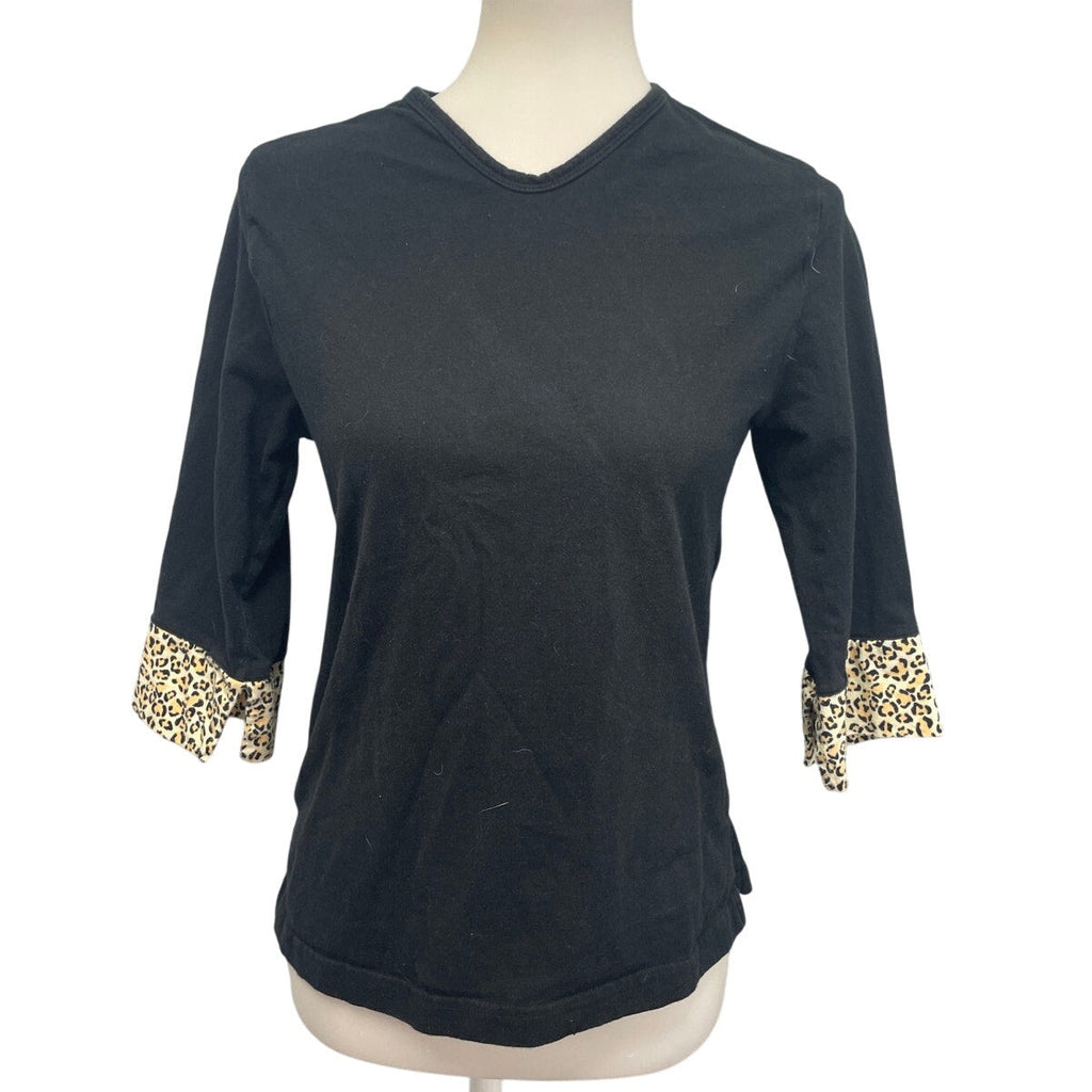 Pajama Gram Juniors Medium 100% Cotton Long Sleeve Cheeta Cuff Pajama Top