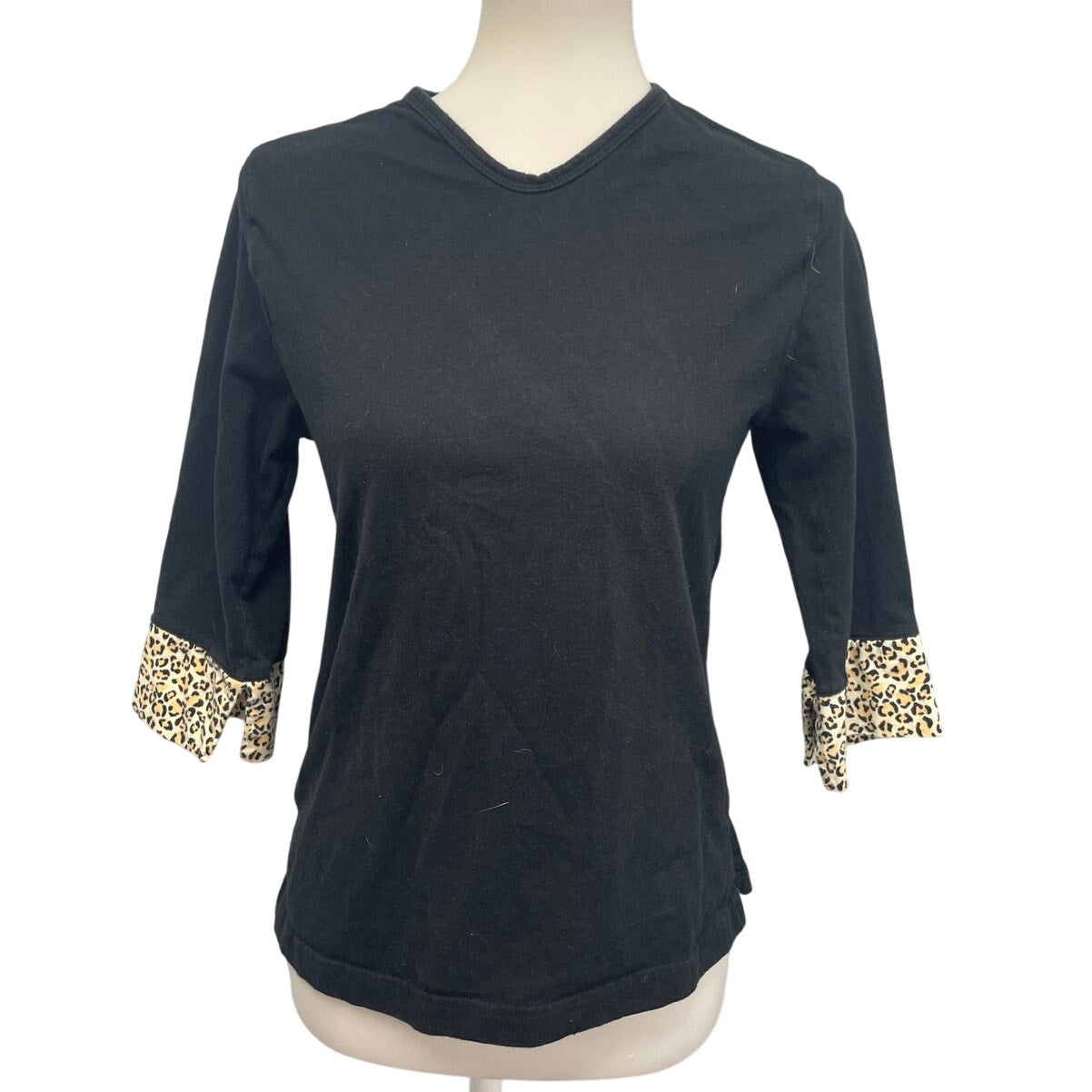 Pajama Gram Juniors Medium 100% Cotton Long Sleeve Cheeta Cuff Pajama Top
