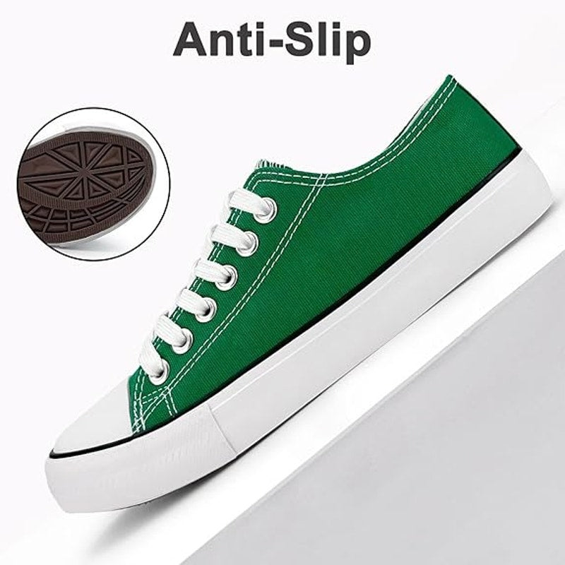 Mens Size 12 Green Sneakers Low Top Lace Up Round Toe Canvas Casual Shoes
