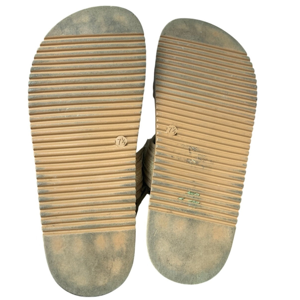 Lucky Step Womens Size 7.5 Tan Hook Loop Open Toe Double Strap Sandal Shoes
