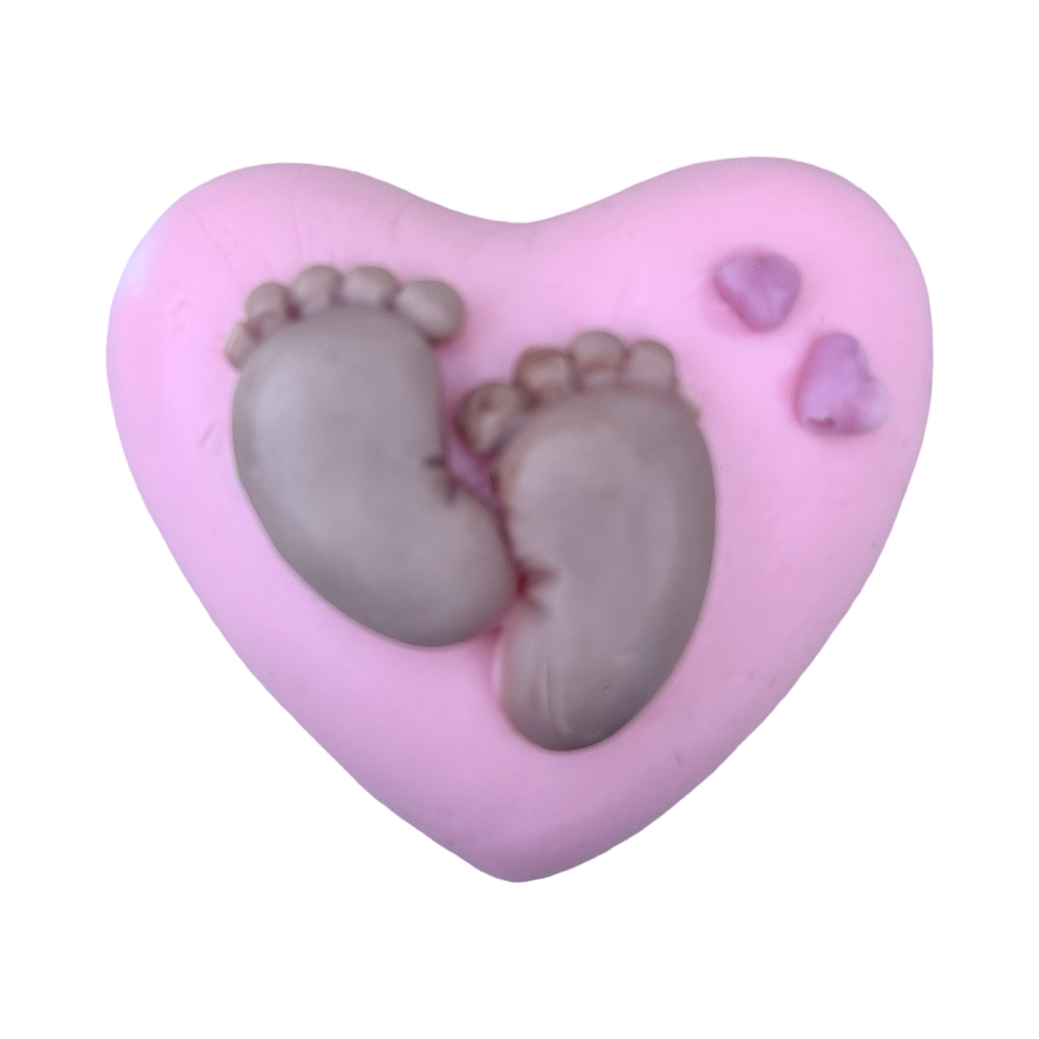 10 Heart Soaps with Newborn Feet Party Favors