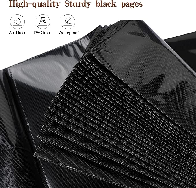 potricher Photo Album 4x6 600 Photos Leather Cover Large Capacity Picture Albums with 600 Horizontal and Vertical Pockets for Family Wedding Anniversary and Baby (Black)
