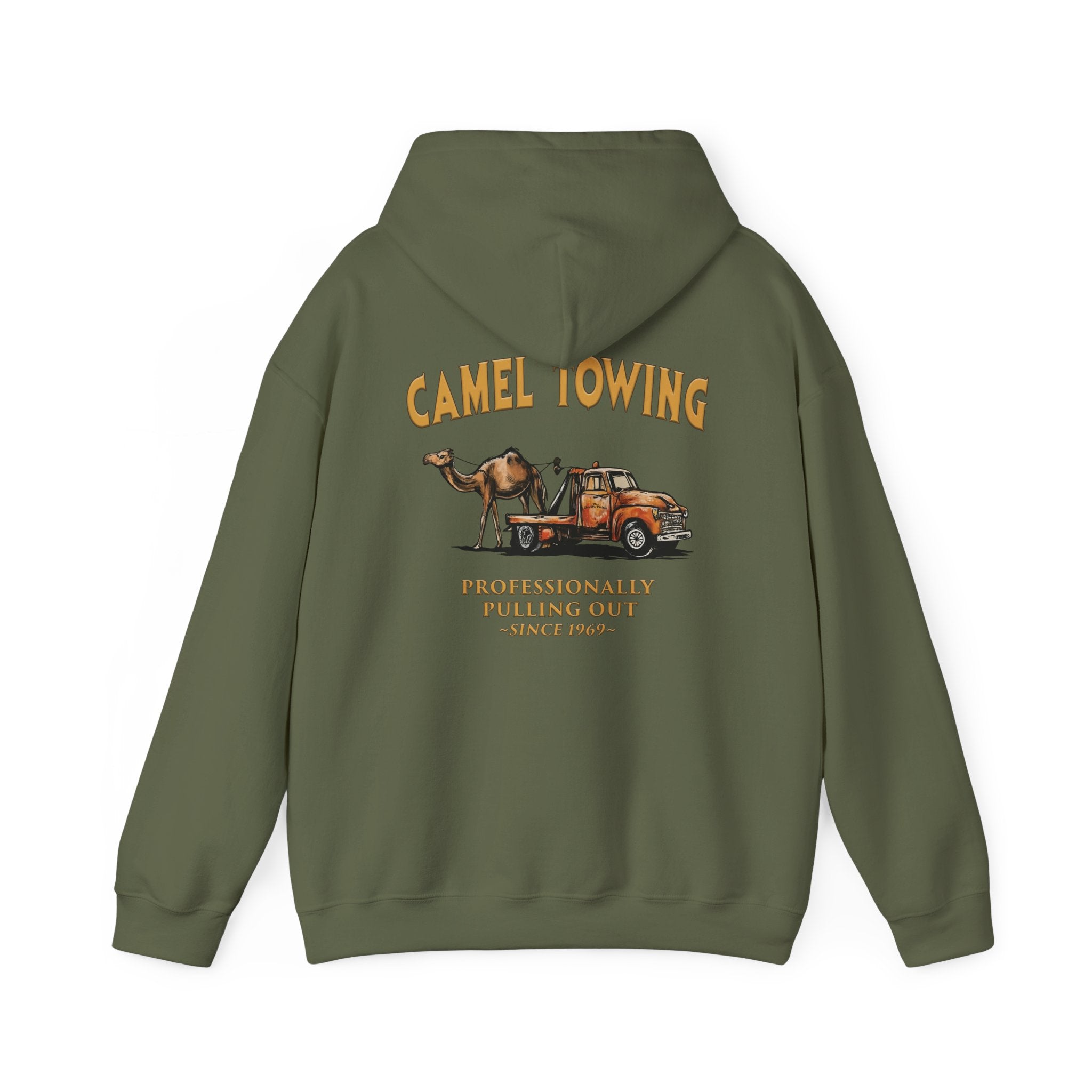 Camel Towing Back Hooded Sweatshirt