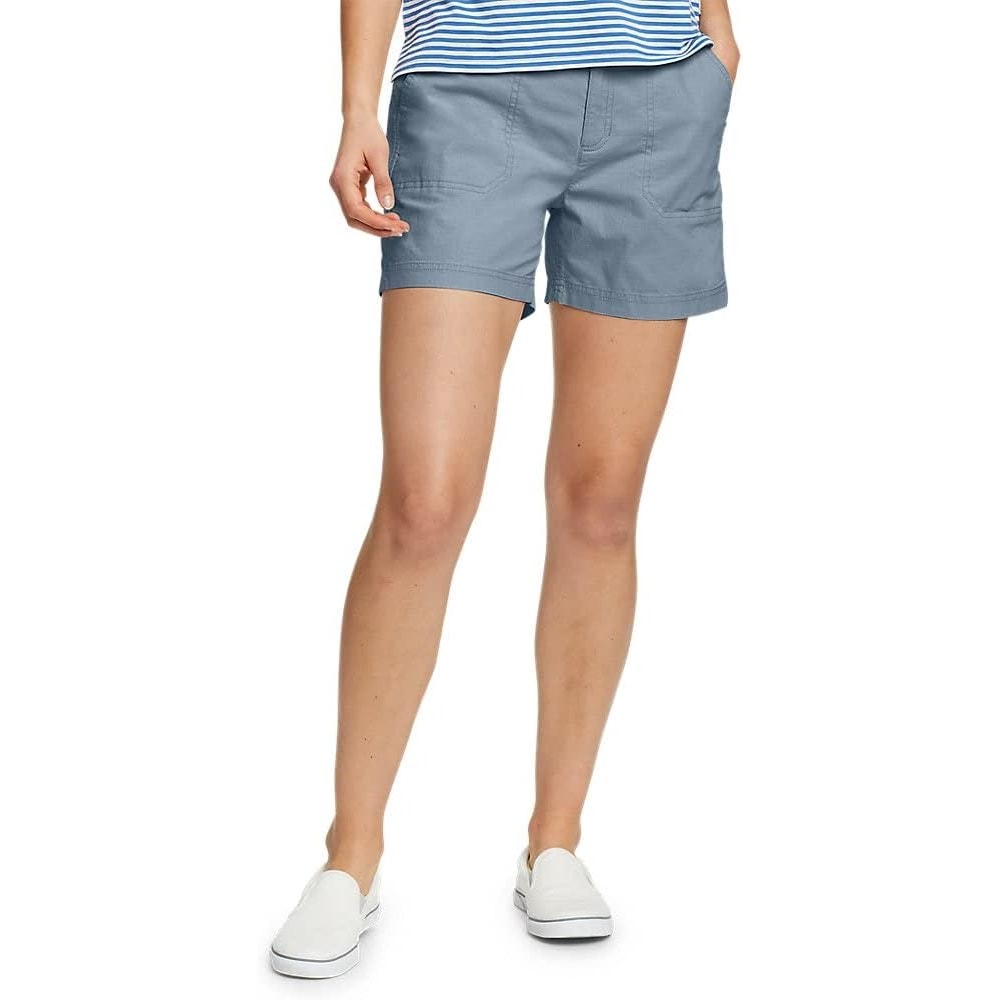 New Eddie Bauer Womens Size 16 Chambray Blue Adventurer Stretch Ripstop Shorts