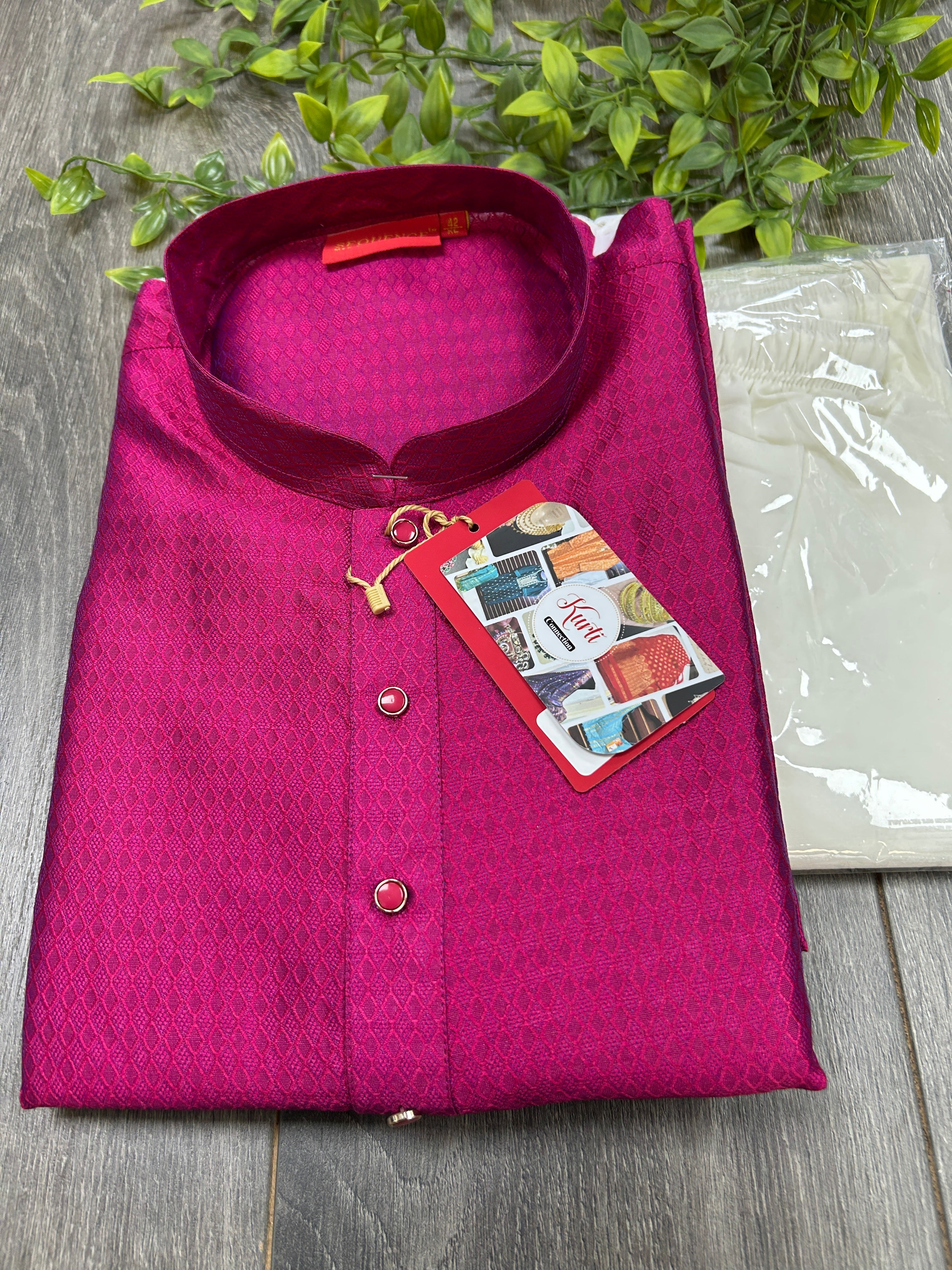 Dark pink kurta pajama set