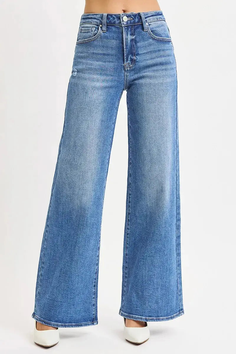 Plus Size High Rise Wide Leg RISEN Jeans