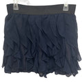 Forever 21 Womens Medium Navy Blue Wide Elastic Waist Ruffled Short Pencil Shirt