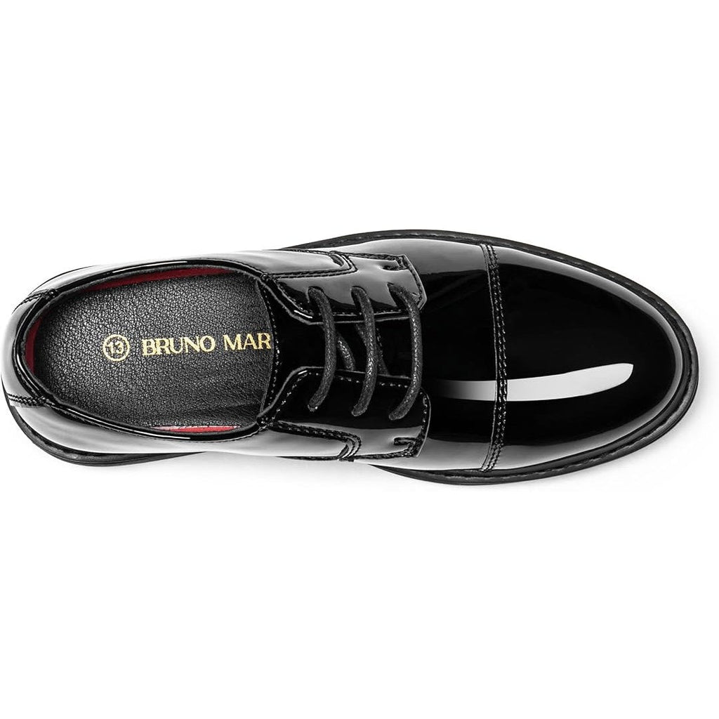 Bruno Marc Big Kid Boys Size 5 Shiny Black Lace Up Dress Oxford Formal Shoes
