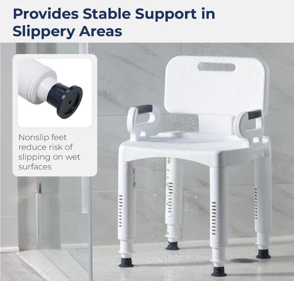 Drive Medical RTL12505 Shower Chair with Back and Arms