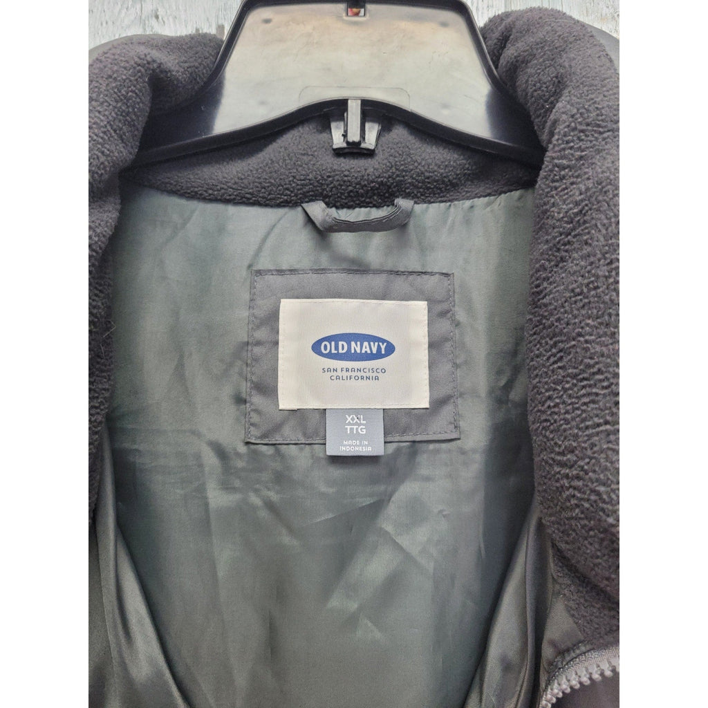 Old Navy Mens Gray XXL Polyester Full Zip Lined Puffer Vest w Front Pockets