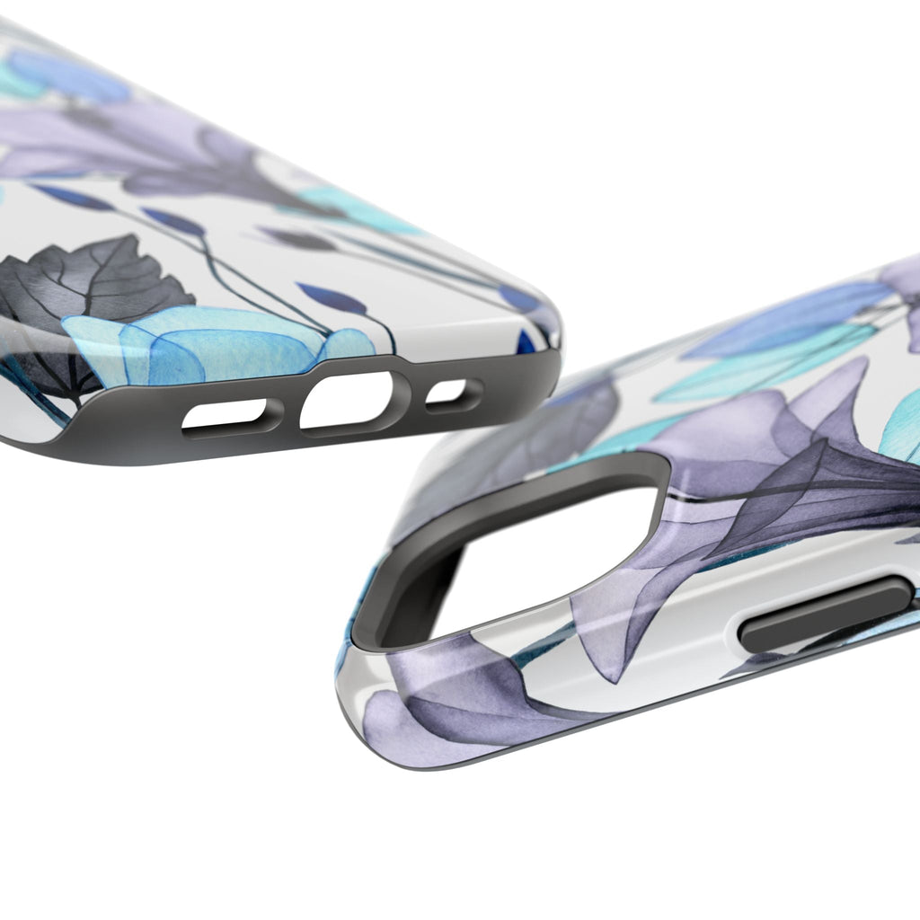 Customizable: Blue and Purple Floral Impact-Resistant Phone Case