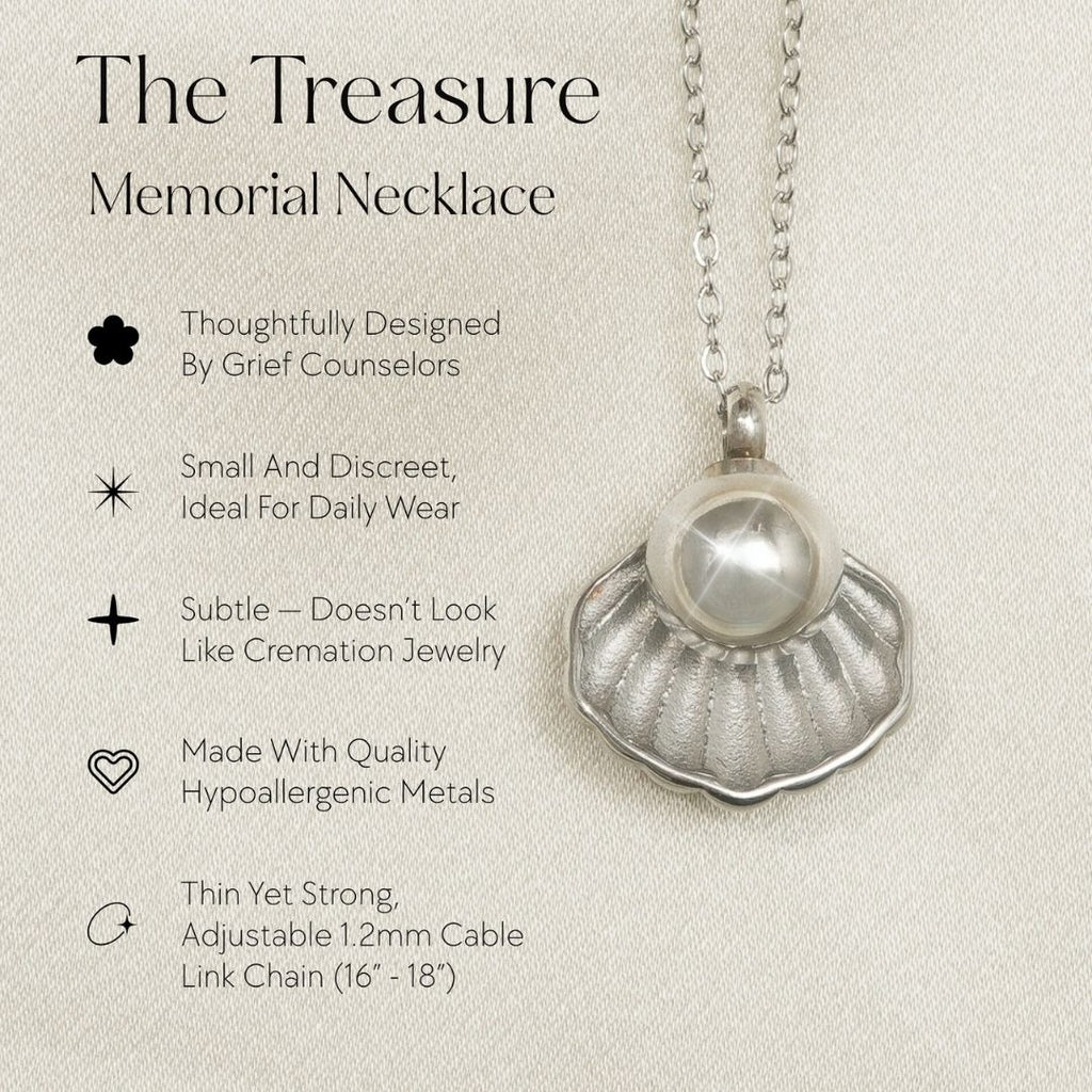 Treasure - Memorial Necklace for Human Ashes - Silver