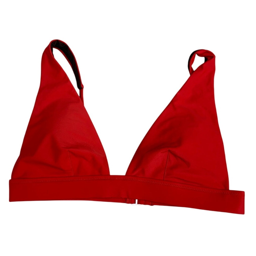 New Aerie Womens Small Red Thin Strap Padded Triangle Bikini Swim Top ONLY