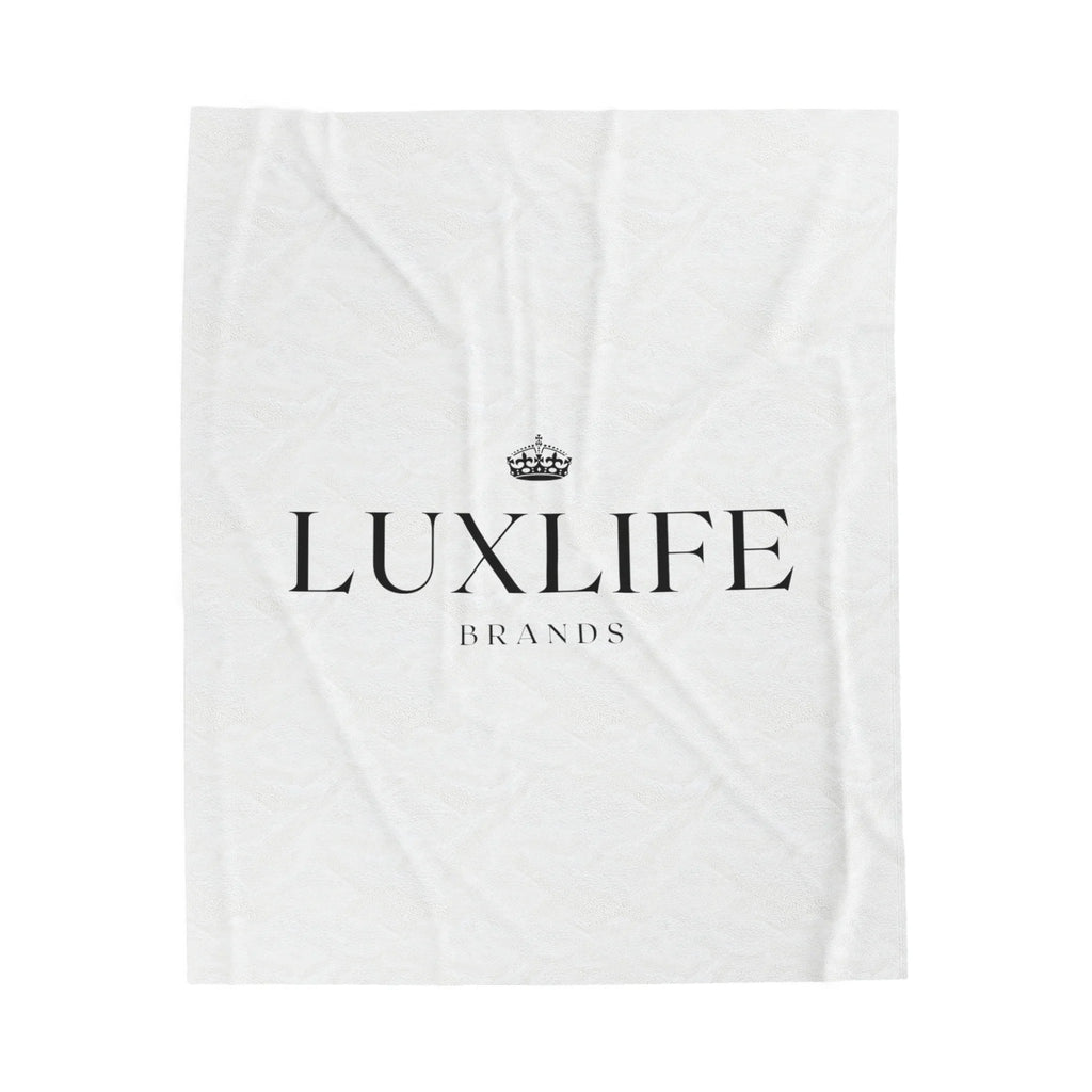 Luxlife Brands White Velveteen Plush Blanket