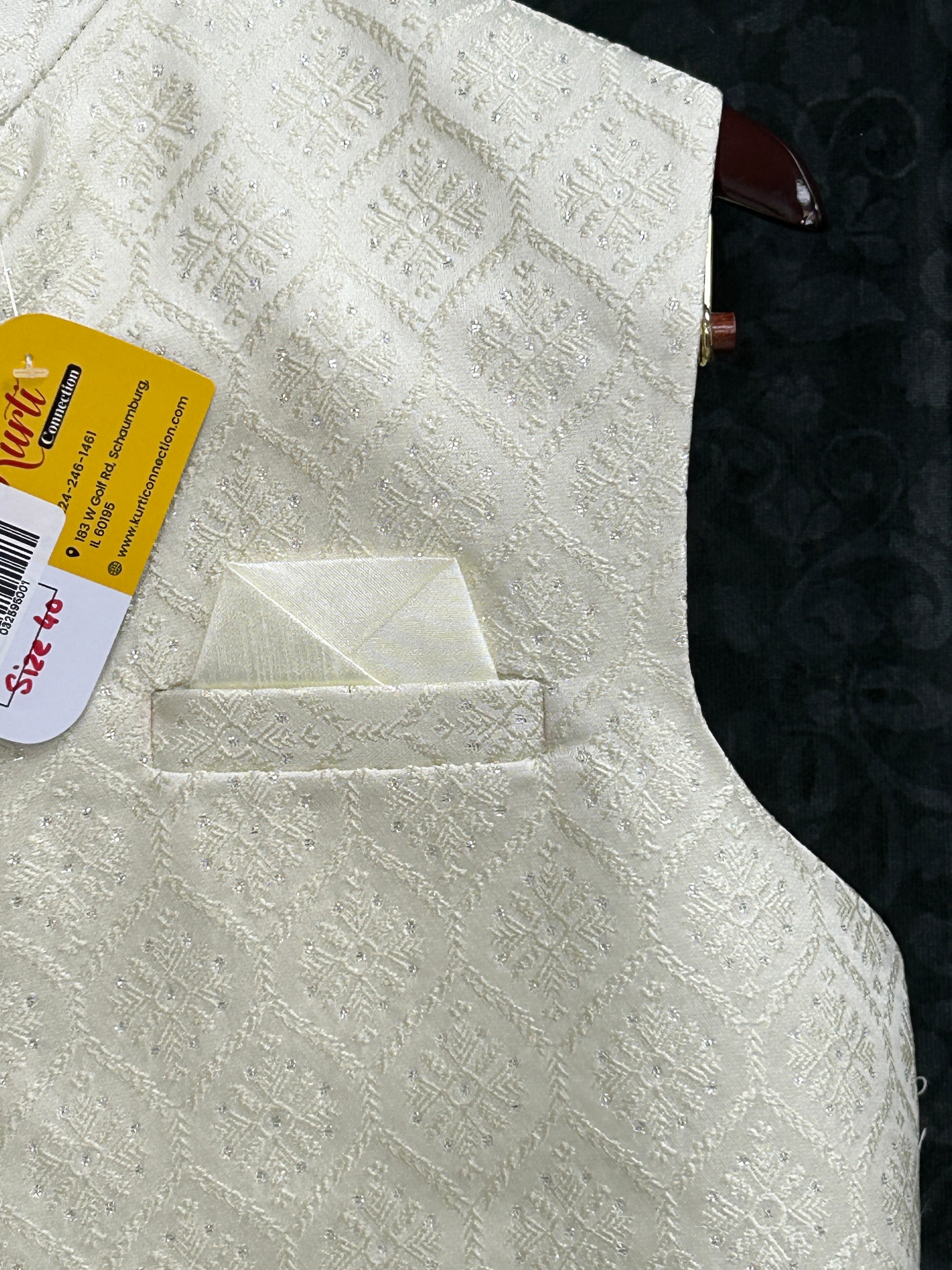 Silk vests for men | half jacket / kurta : off white