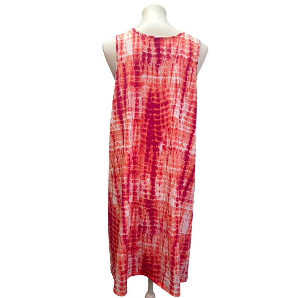 West Loop Womens XL Sleeveless Tie Dyed PolyBlend Midi Sheath Dress
