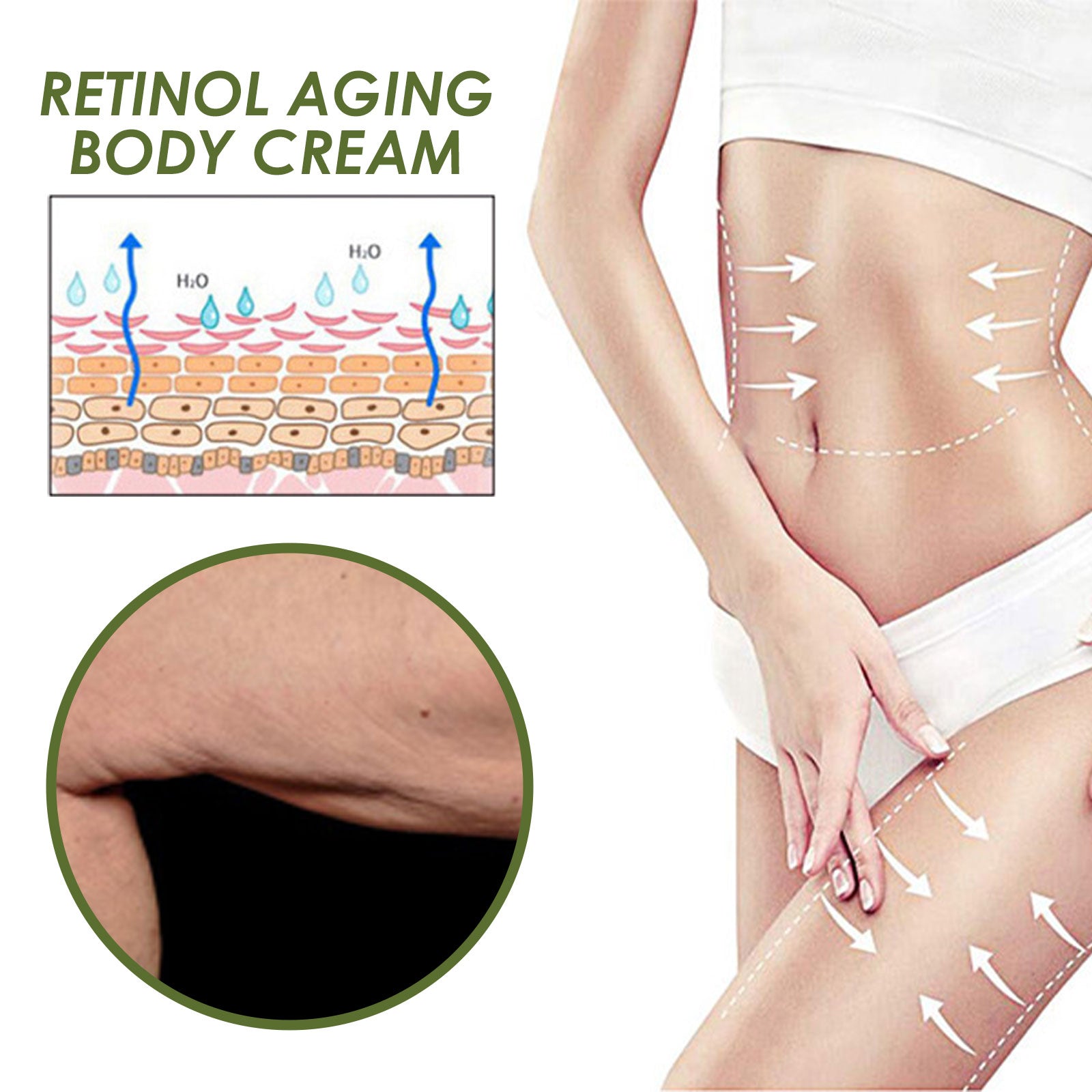 EELHOE Retinol Body Cream Body Cream For Toning, Moisturizing, Brightening, Lightening, Fine Lines And Soft Skin