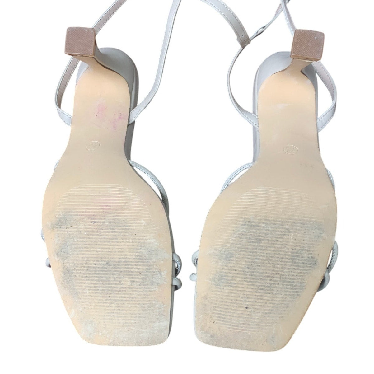 Lacigo Womens Size 7.5 Tan 3.5" Heel Ankle Strap Slingback Strappy Sandal Shoes