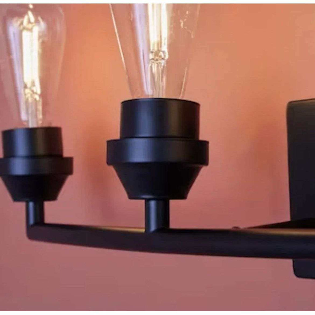 Style Selections 26.75-in 4-Light Black Transitional Vanity Light