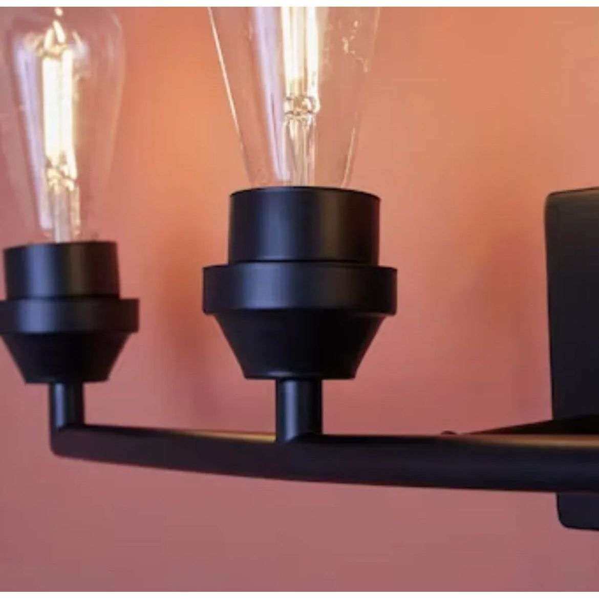 Style Selections 26.75-in 4-Light Black Transitional Vanity Light
