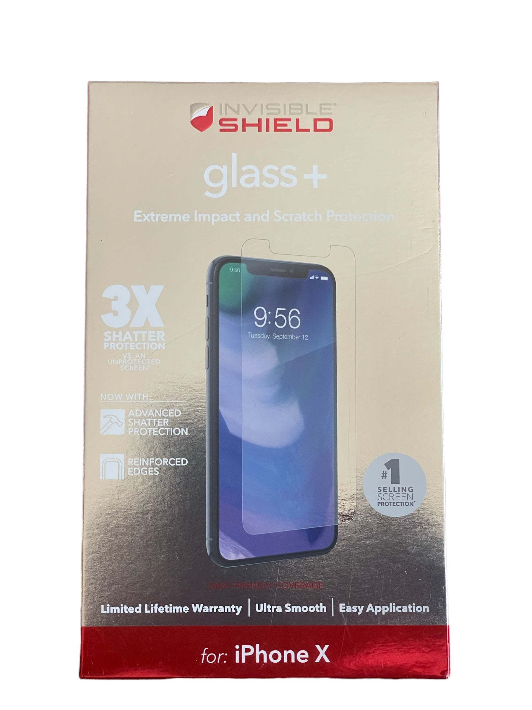 ZAGG Invisible Shield Glass+ Screen Protector for Apple iPhone X