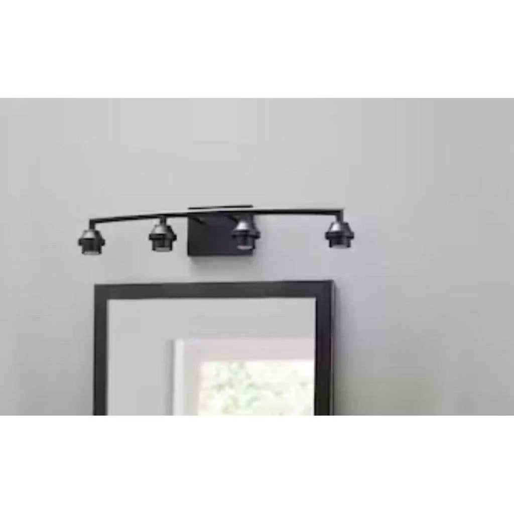 Style Selections 26.75-in 4-Light Black Transitional Vanity Light