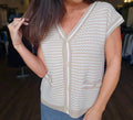 Side Story Striped Sleeveless Sweater Vest