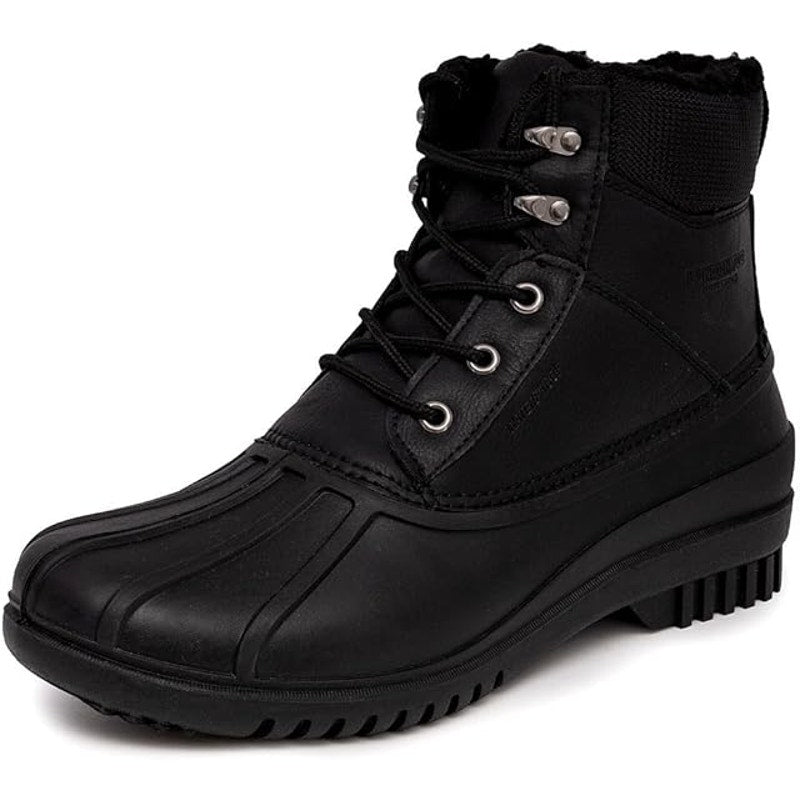 London Fog Mens Size 8 Black Aspen Thinsulate Lace up Waterproof Snow Boots